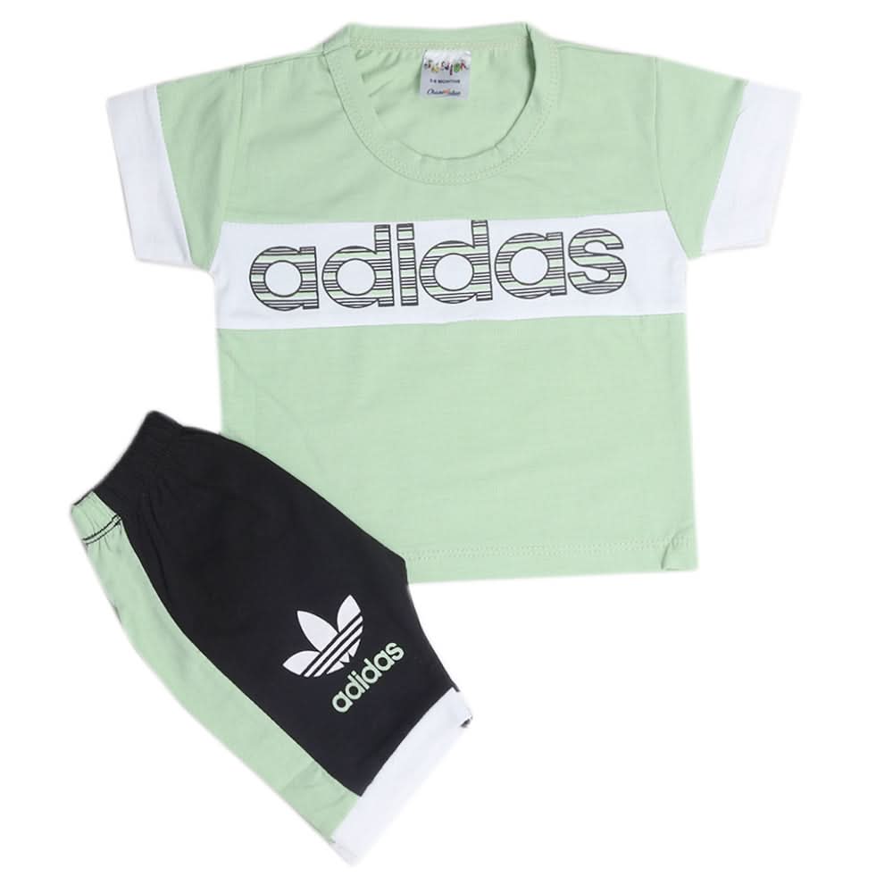 Newborn Boys Half Sleeves Suit - Sea Green, Kids, Newborn Boys Sets And Suits, Chase Value, Chase Value