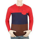 Men's Full Sleeves T-Shirt - Red, Men, T-Shirts And Polos, Chase Value, Chase Value