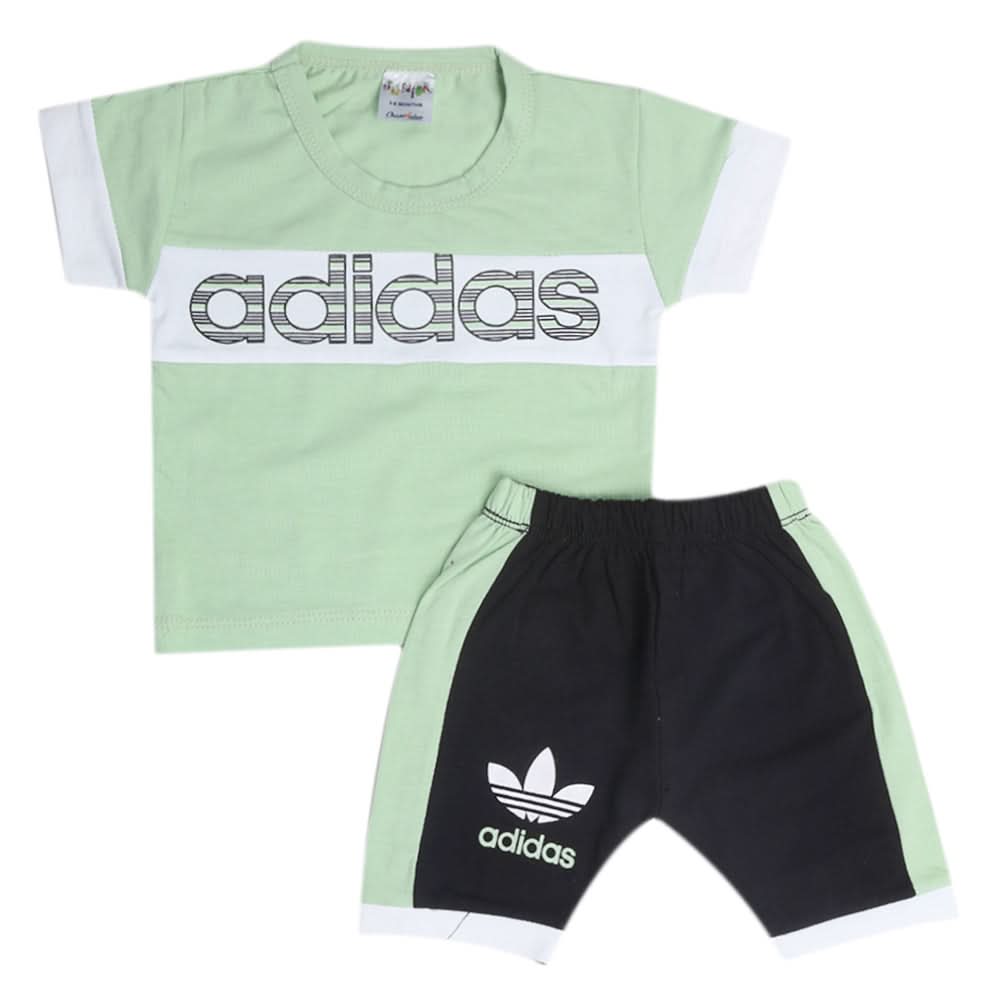Newborn Boys Half Sleeves Suit - Sea Green, Kids, Newborn Boys Sets And Suits, Chase Value, Chase Value