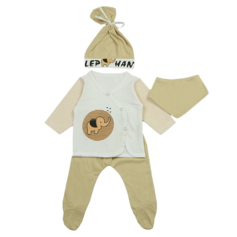 Newborn Boys Full Sleeves Suit - Beige, Newborn Boys Sets & Suits, Chase Value, Chase Value