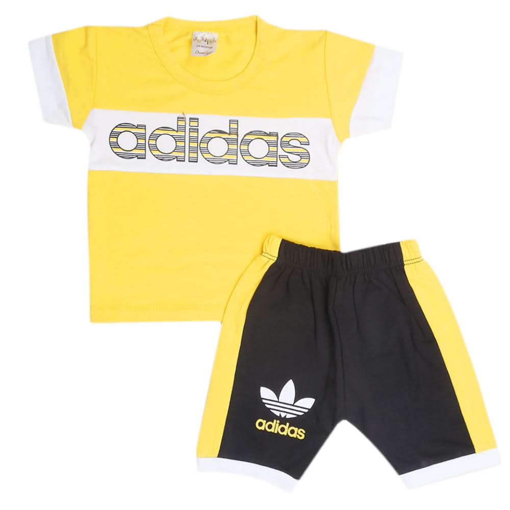 Newborn Boys Half Sleeves Suit - Yellow, Kids, Newborn Boys Sets And Suits, Chase Value, Chase Value
