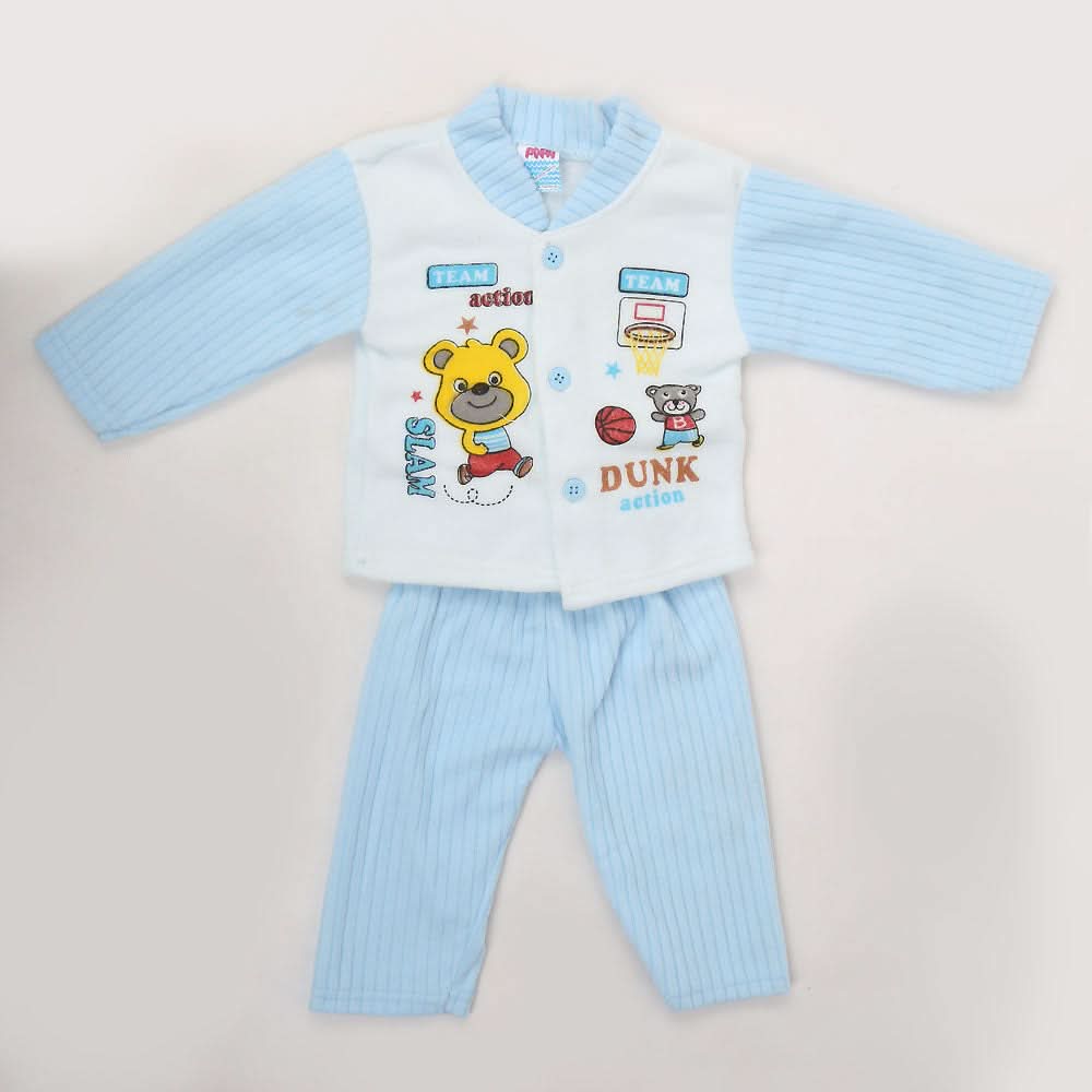 Newborn Boy Full Sleeves Polar Suit 10747 - Blue, Kids, NB Boys Sets And Suits, Chase Value, Chase Value