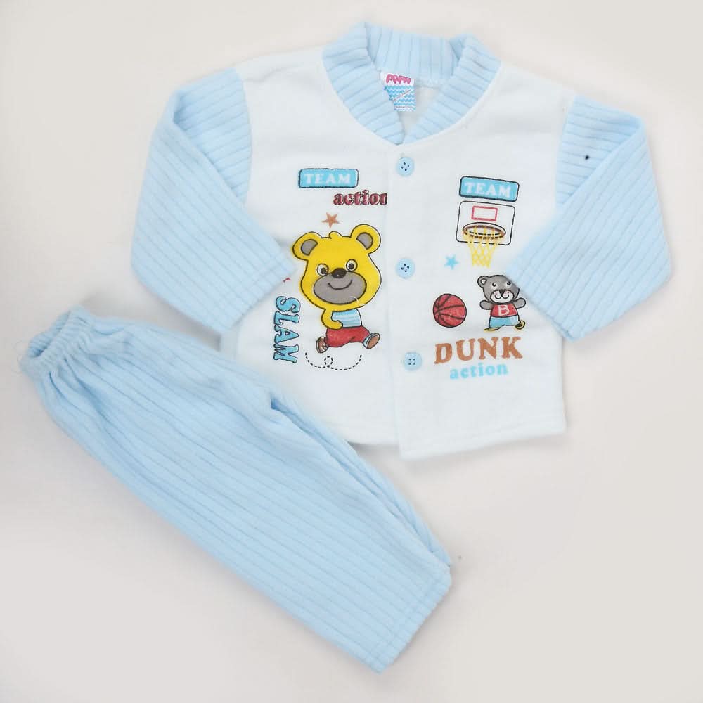 Newborn Boy Full Sleeves Polar Suit 10747 - Blue, Kids, NB Boys Sets And Suits, Chase Value, Chase Value