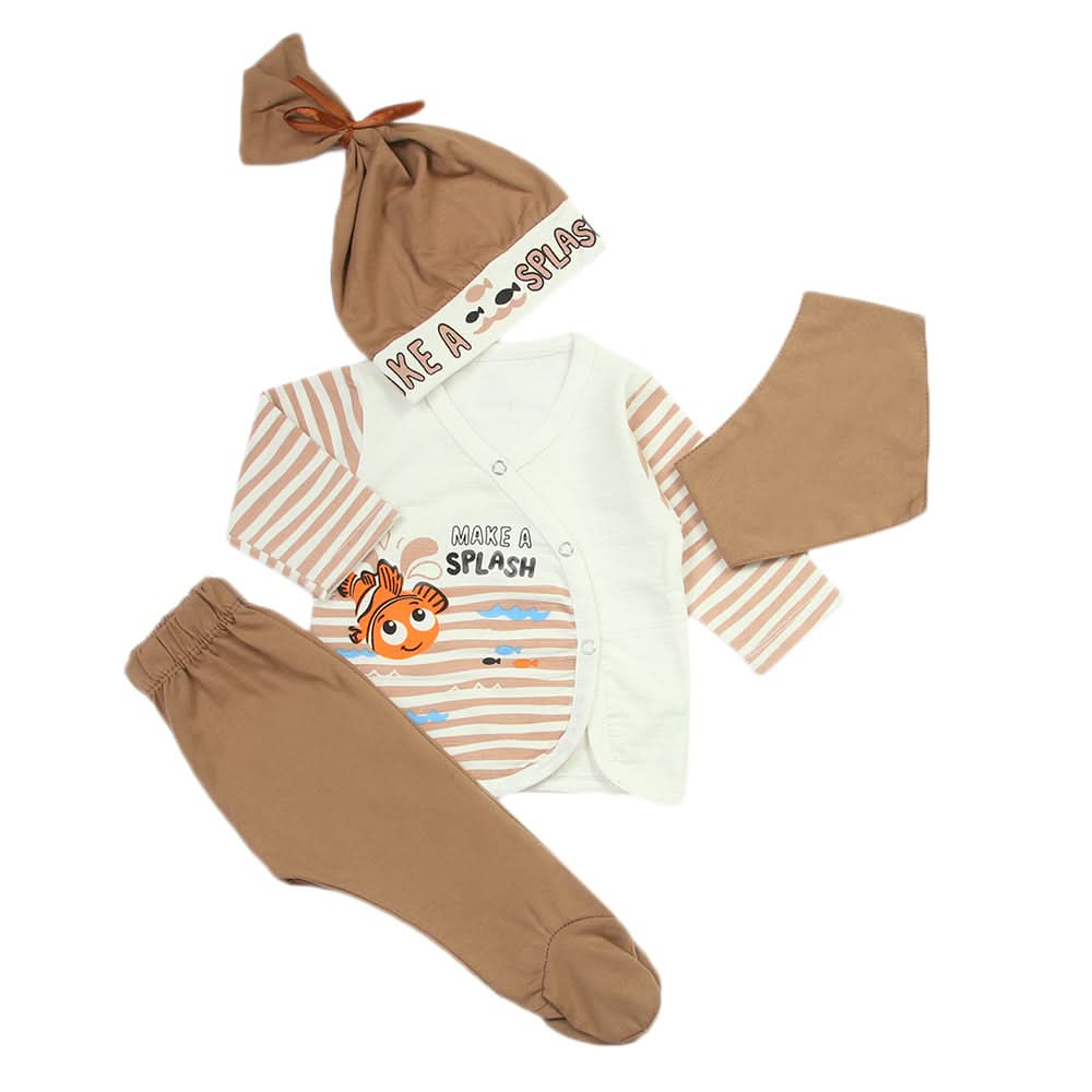 Newborn Boys Full Sleeves Suit - Light Brown, Newborn Boys Sets & Suits, Chase Value, Chase Value