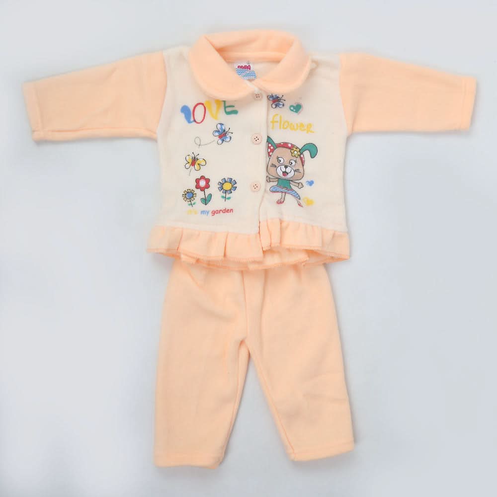Newborn Girl Full Sleeves Polar Suit 5362 - Peach, Kids, NB Girls Sets And Suits, Chase Value, Chase Value