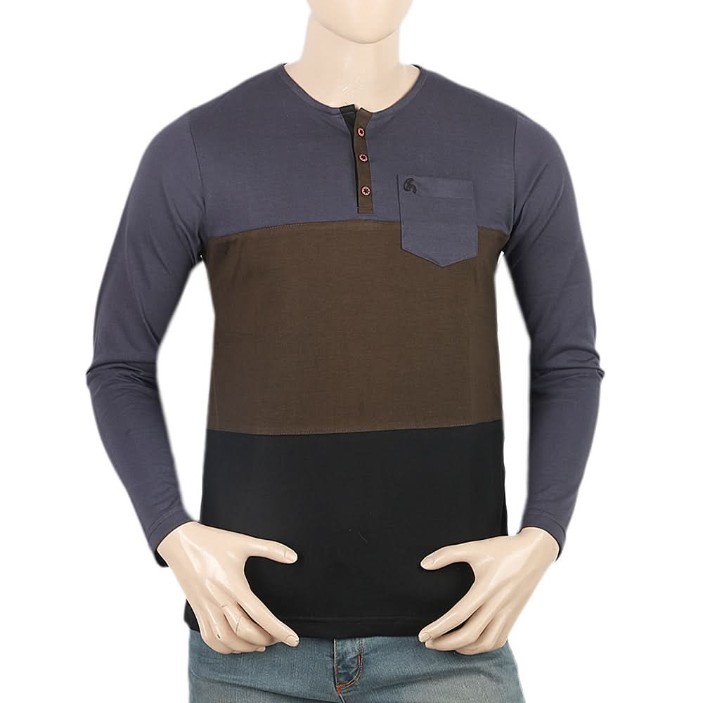 Men's Full Sleeves T-Shirt - Dark Grey, Men, T-Shirts And Polos, Chase Value, Chase Value