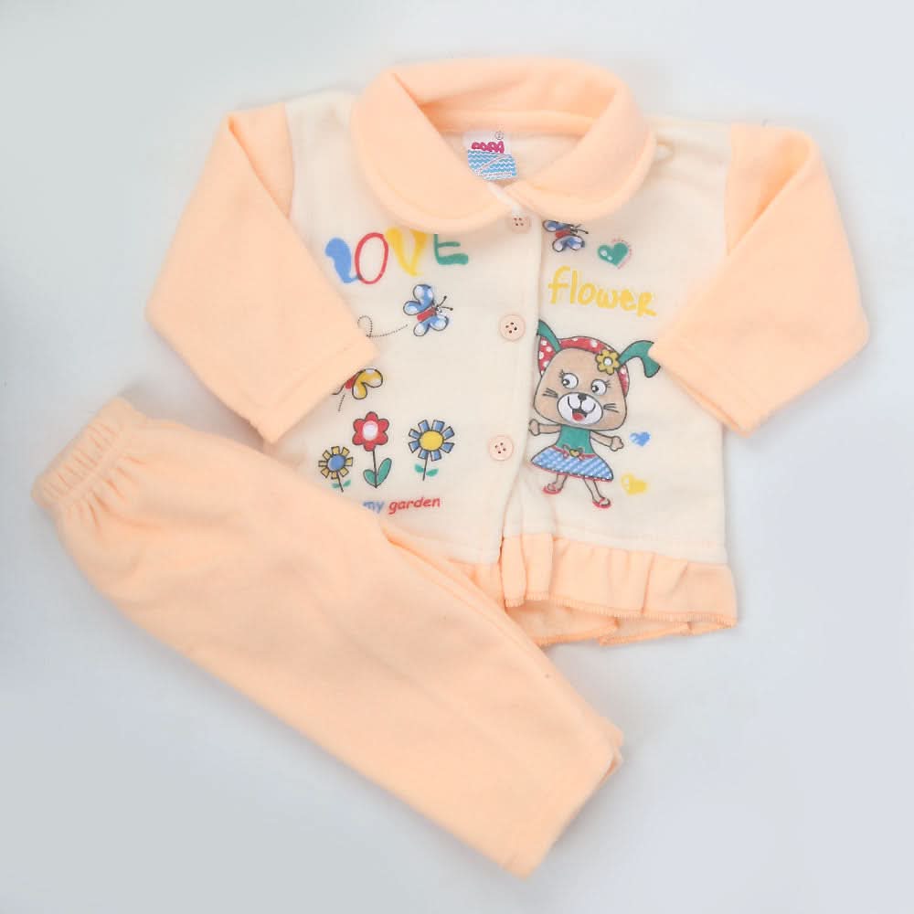 Newborn Girl Full Sleeves Polar Suit 5362 - Peach, Kids, NB Girls Sets And Suits, Chase Value, Chase Value