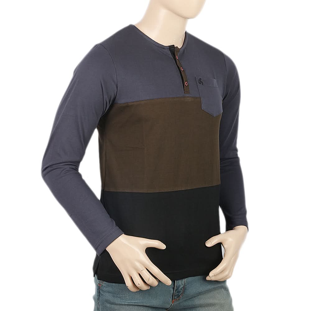 Men's Full Sleeves T-Shirt - Dark Grey, Men, T-Shirts And Polos, Chase Value, Chase Value