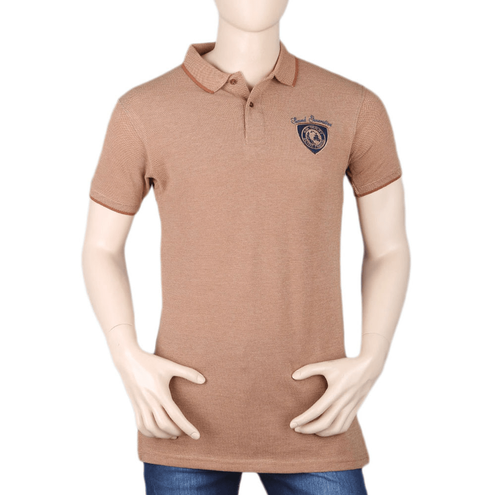 Men's Half Sleeves Collar Polo two tone T-Shirt - Brown, Men, T-Shirts And Polos, Chase Value, Chase Value