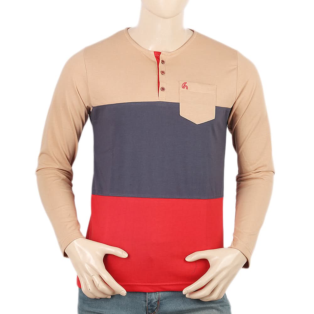 Men's Full Sleeves T-Shirt - Camel, Men, T-Shirts And Polos, Chase Value, Chase Value
