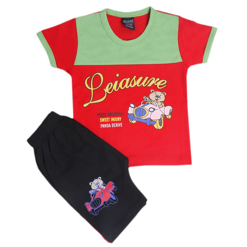 Boys Short Suit - Red, Kids, Boys Sets And Suits, Chase Value, Chase Value
