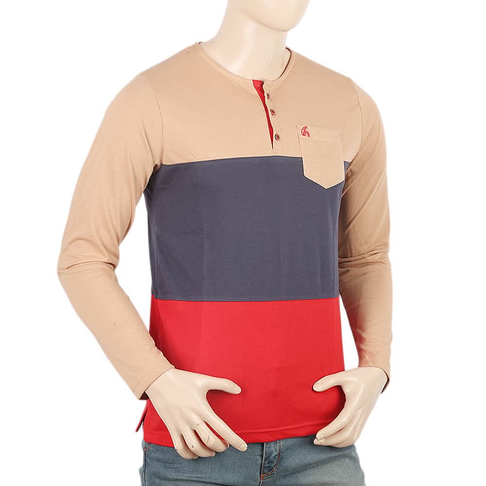 Men's Full Sleeves T-Shirt - Camel, Men, T-Shirts And Polos, Chase Value, Chase Value