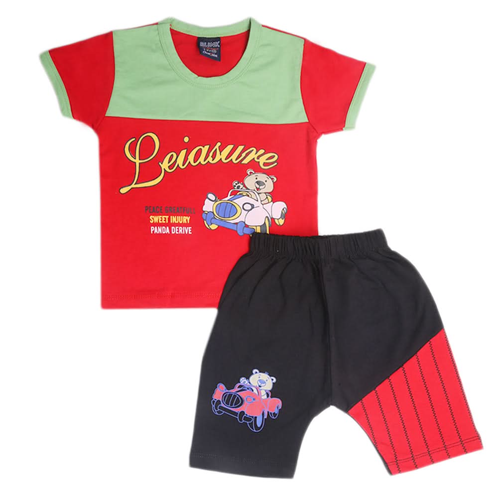 Boys Short Suit - Red, Kids, Boys Sets And Suits, Chase Value, Chase Value