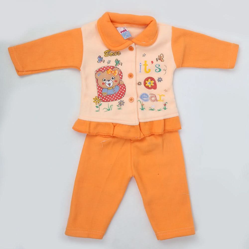 Newborn Girl Full Sleeves Polar Suit 5366 - Peach, Kids, NB Girls Sets And Suits, Chase Value, Chase Value