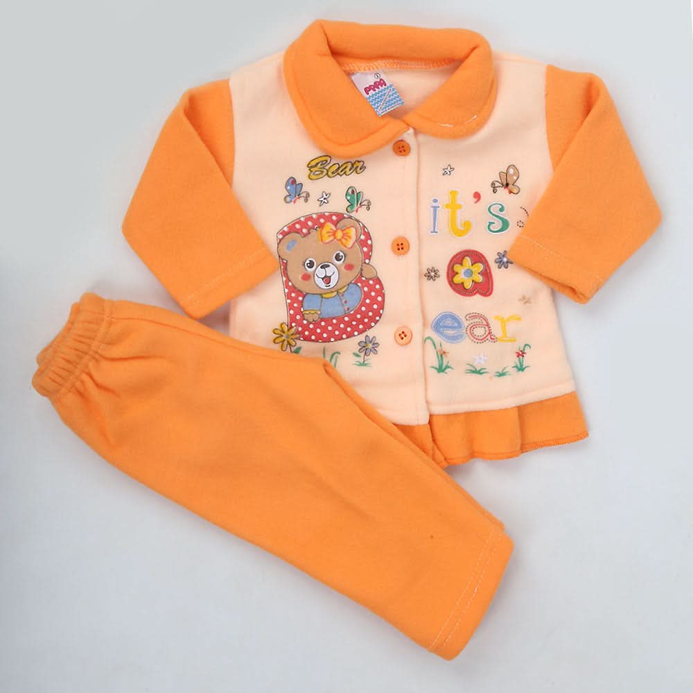 Newborn Girl Full Sleeves Polar Suit 5366 - Peach, Kids, NB Girls Sets And Suits, Chase Value, Chase Value