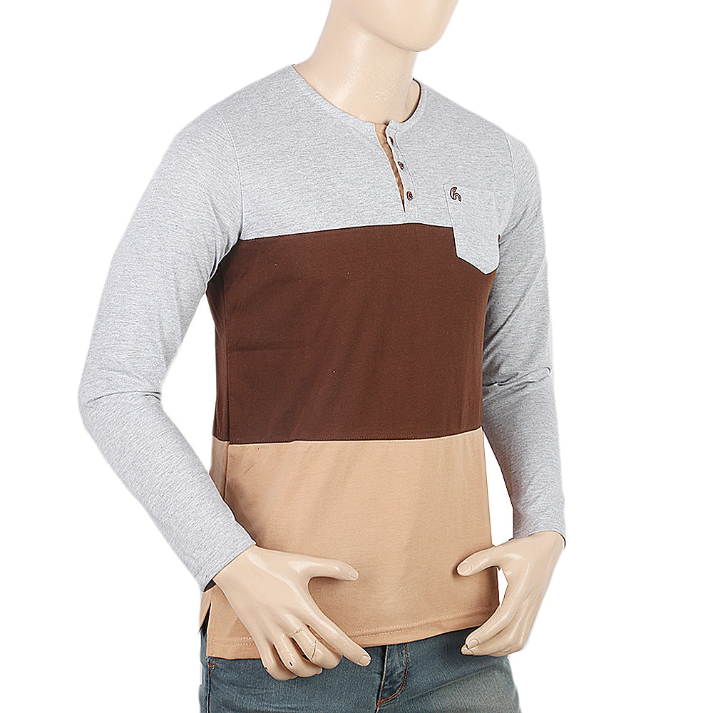 Men's Full Sleeves T-Shirt - Grey, Men, T-Shirts And Polos, Chase Value, Chase Value