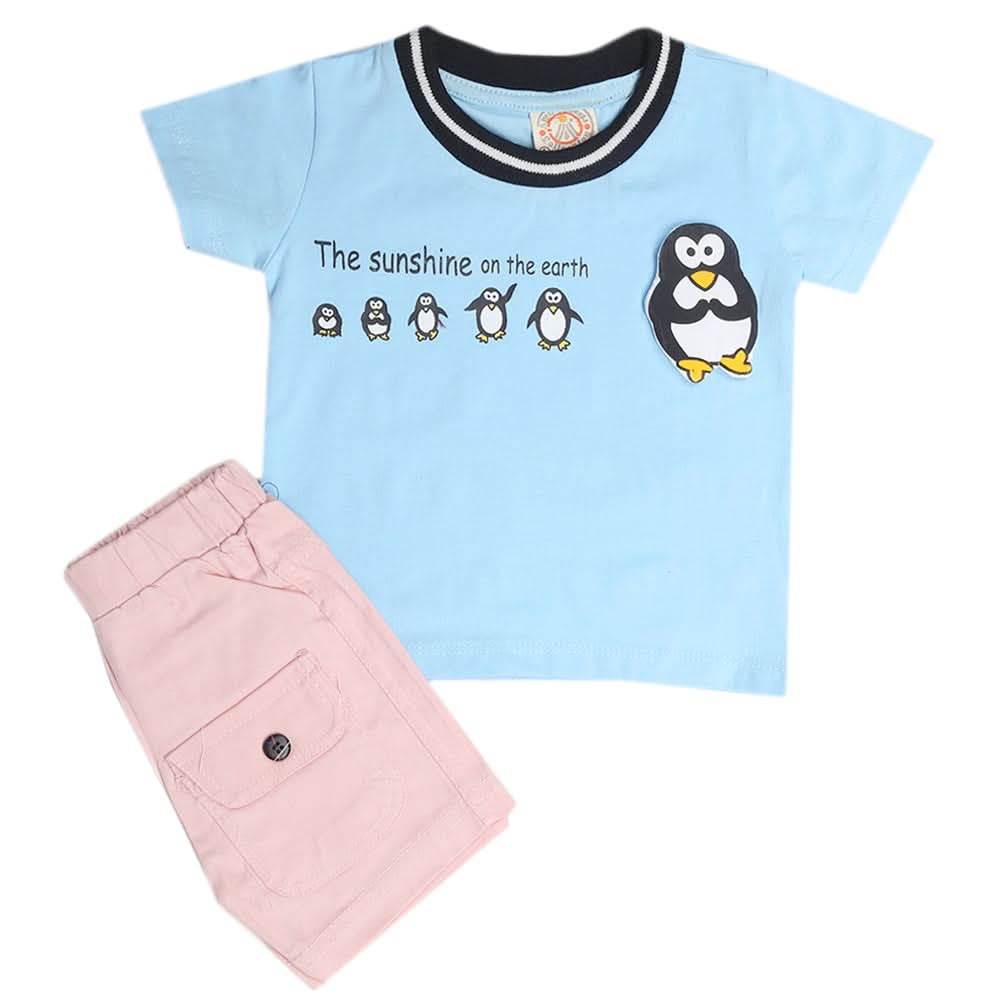 Newborn Boys Half Sleeves Suit - Blue, Kids, New Born Boys Sets And Suits, Chase Value, Chase Value