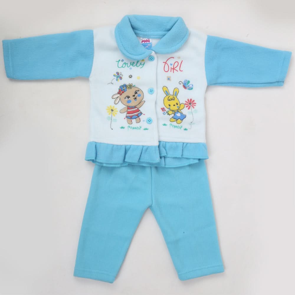 Newborn Girl Full Sleeves Polar Suit - Blue, Kids, NB Girls Sets And Suits, Chase Value, Chase Value