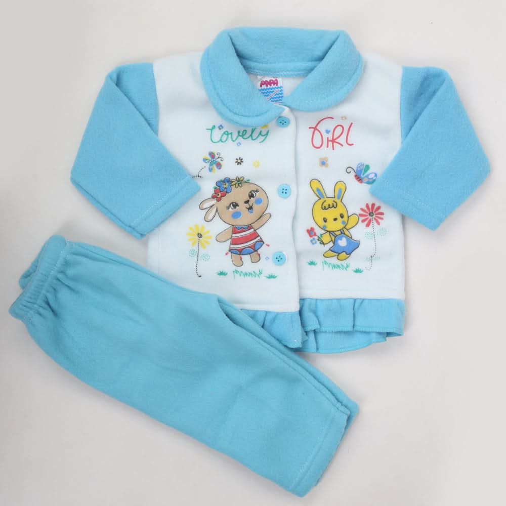 Newborn Girl Full Sleeves Polar Suit - Blue, Kids, NB Girls Sets And Suits, Chase Value, Chase Value