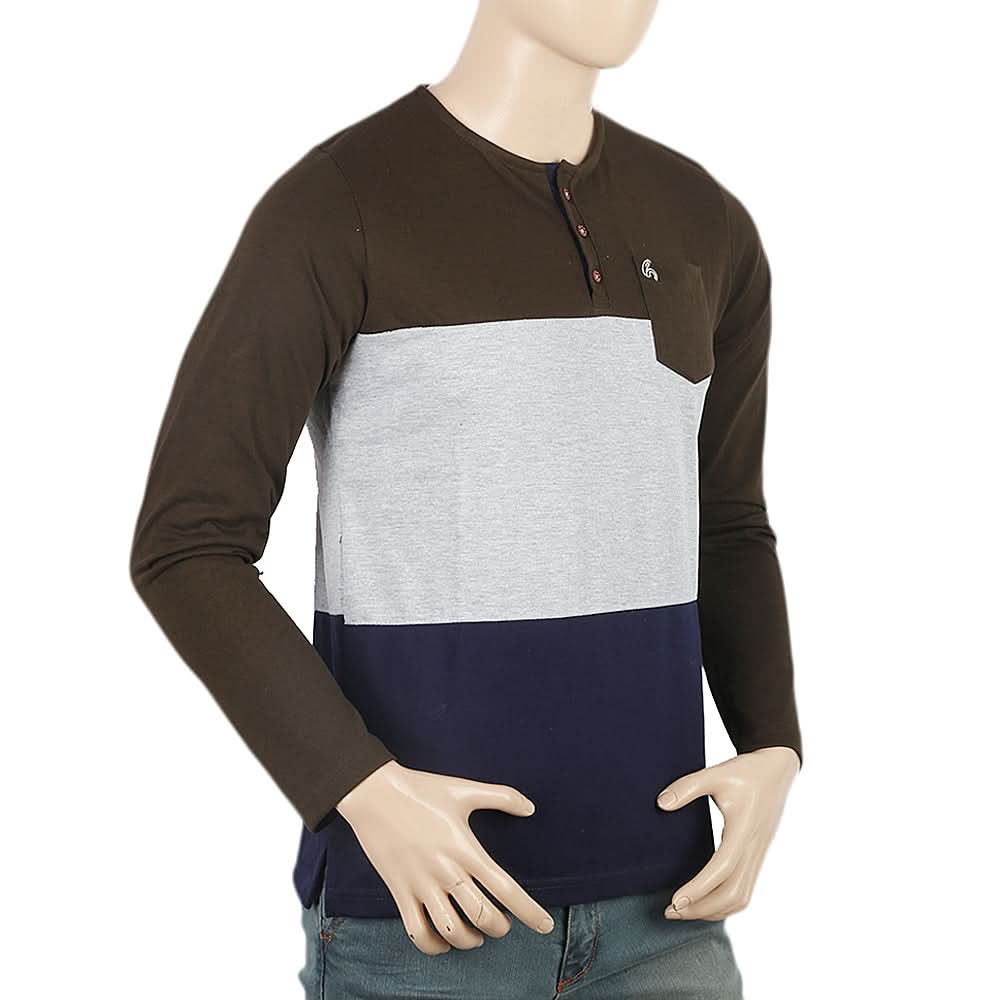 Men's Full Sleeves T-Shirt - Olive Green, Men, T-Shirts And Polos, Chase Value, Chase Value