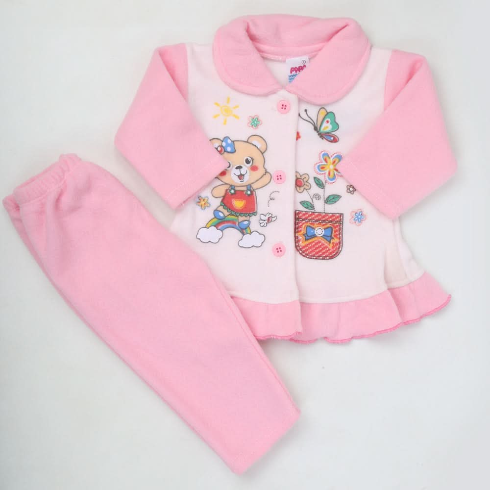 Newborn Girl Full Sleeves Polar Suit - Pink, Kids, NB Girls Sets And Suits, Chase Value, Chase Value