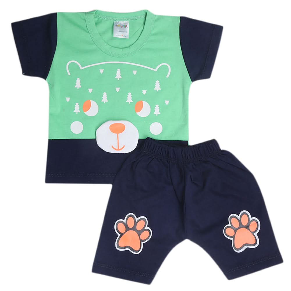Newborn Boys Half Sleeves Suit - Light Green, Kids, New Born Boys Sets And Suits, Chase Value, Chase Value