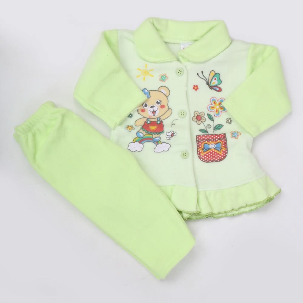 Newborn Girl Full Sleeves Polar Suit - Green, Kids, NB Girls Sets And Suits, Chase Value, Chase Value