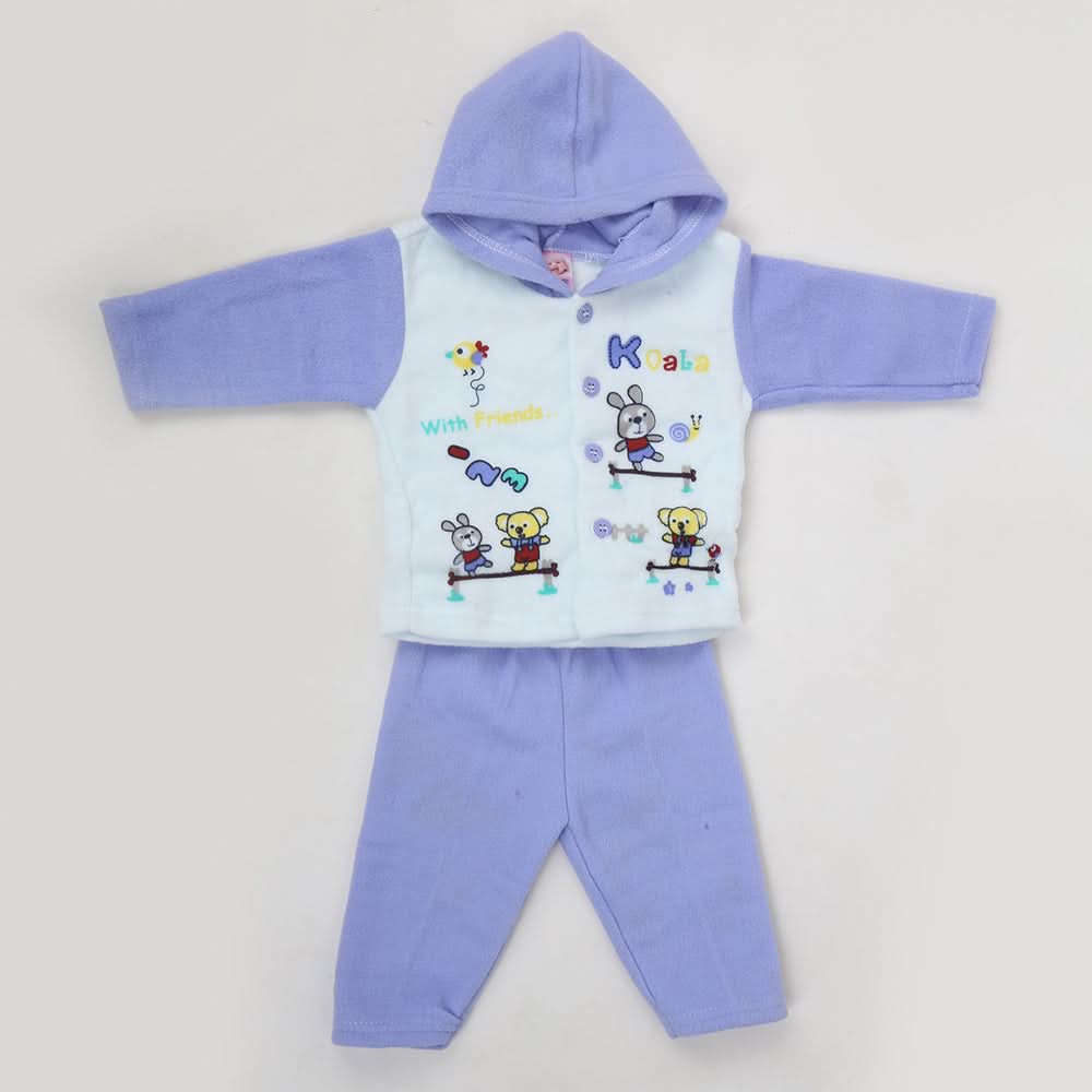 Newborn Boy Full Sleeves Polar Hooded Suit - Sky Blue, Kids, NB Boys Sets And Suits, Chase Value, Chase Value