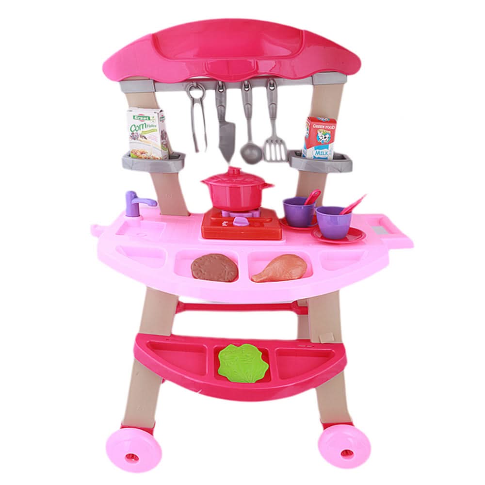 Kitchen Trolly Set For Kids - Pink, Kids, Cosmetic and Kitchen Sets, Chase Value, Chase Value