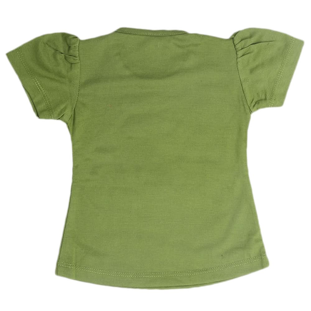 Newborn Girls Half Sleeves T-Shirt - Green, Kids, Newborn Girls T-Shirts, Chase Value, Chase Value