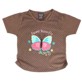 Girls Half Sleeves Printed T-Shirt - Brown, Kids, Girls T-Shirts, Chase Value, Chase Value