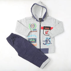 Boys Full Sleeves Fleece Suit - Grey, Kids, Boys Sets And Suits, Chase Value, Chase Value