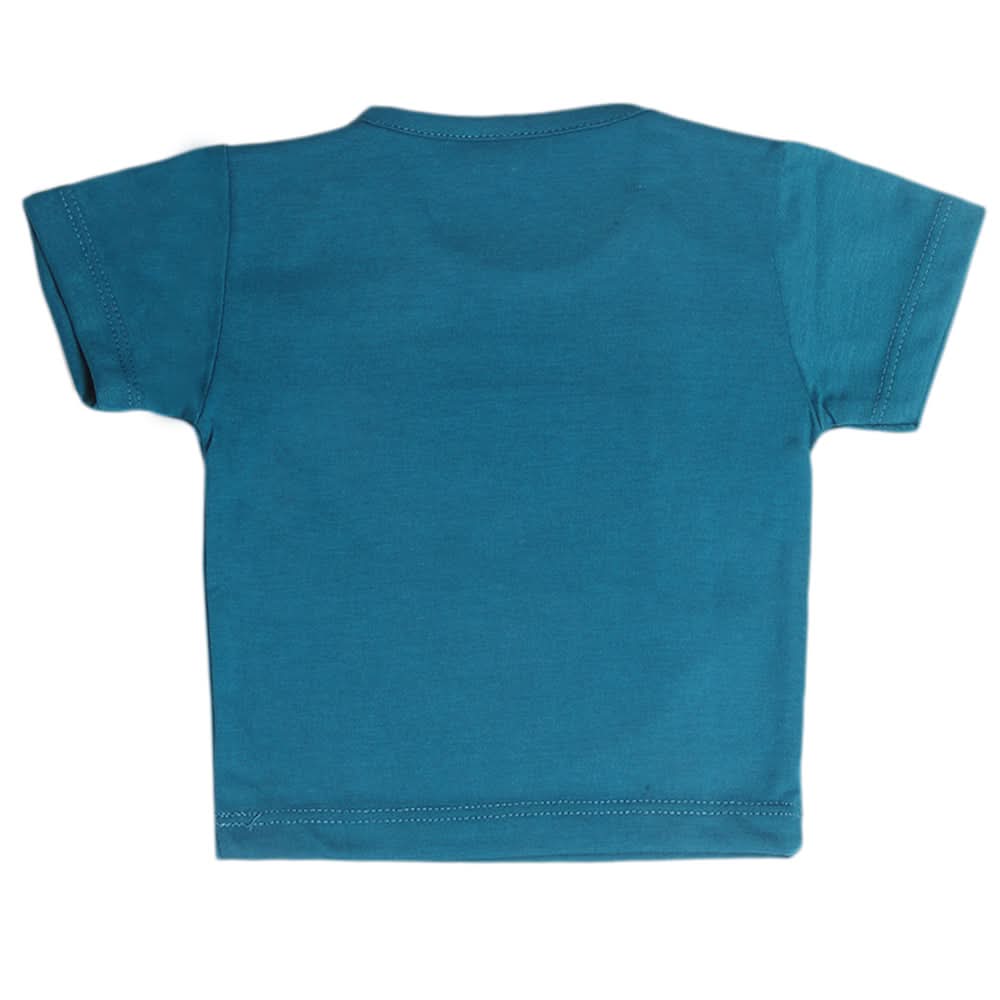 Newborn Boys Half Sleeves T-Shirt - Steel Green, Kids, Newborn Boys Shirts And T-Shirts, Chase Value, Chase Value
