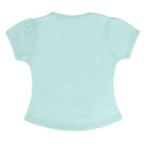 Girls Half Sleeves Sequence Sticker - Light Blue, Kids, Girls T-Shirts, Chase Value, Chase Value