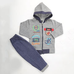 Boys Full Sleeves Fleece Suit - Dark Grey, Kids, Boys Sets And Suits, Chase Value, Chase Value