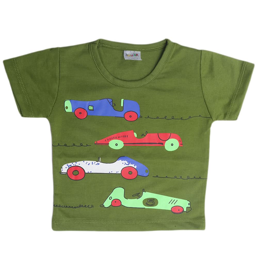Newborn Boys Half Sleeves T-Shirt - Dark Green, Kids, Newborn Boys Shirts And T-Shirts, Chase Value, Chase Value