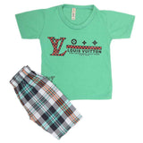 Boys Half Sleeves 2 Piece Suit - Green, Kids, Boys Sets And Suits, Chase Value, Chase Value