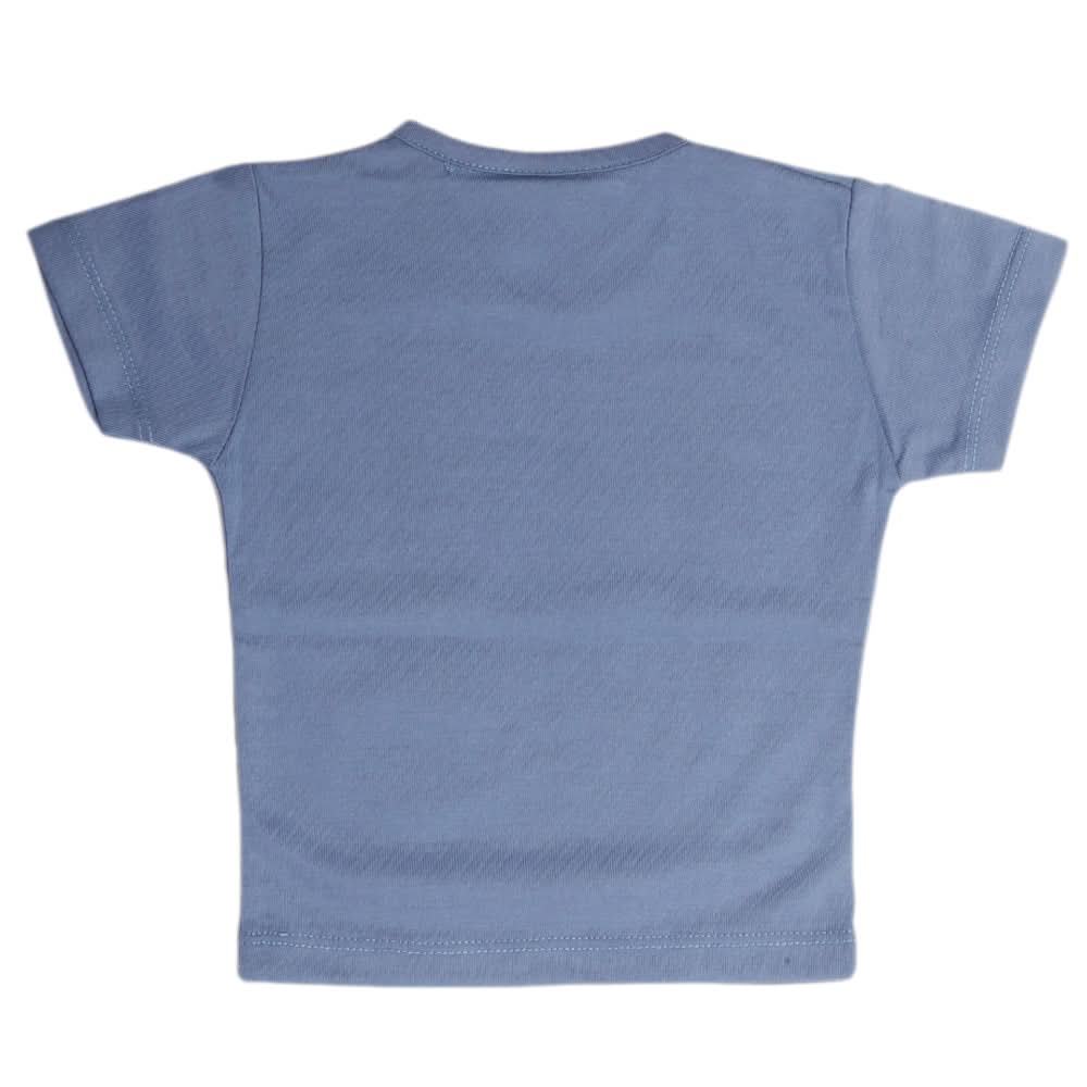 Newborn Boys Half Sleeves T-Shirt - Steel Blue, Kids, Newborn Boys Shirts And T-Shirts, Chase Value, Chase Value
