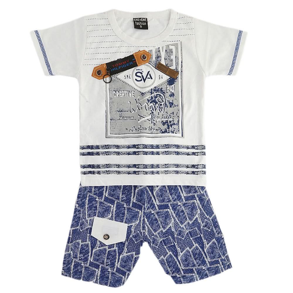 Boys Half Sleeves Suit 1187 - White, Kids, Boys Sets And Suits, Chase Value, Chase Value