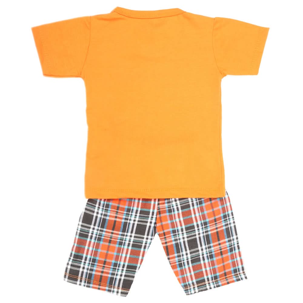 Boys Half Sleeves 2 Piece Suit - Orange, Kids, Boys Sets And Suits, Chase Value, Chase Value