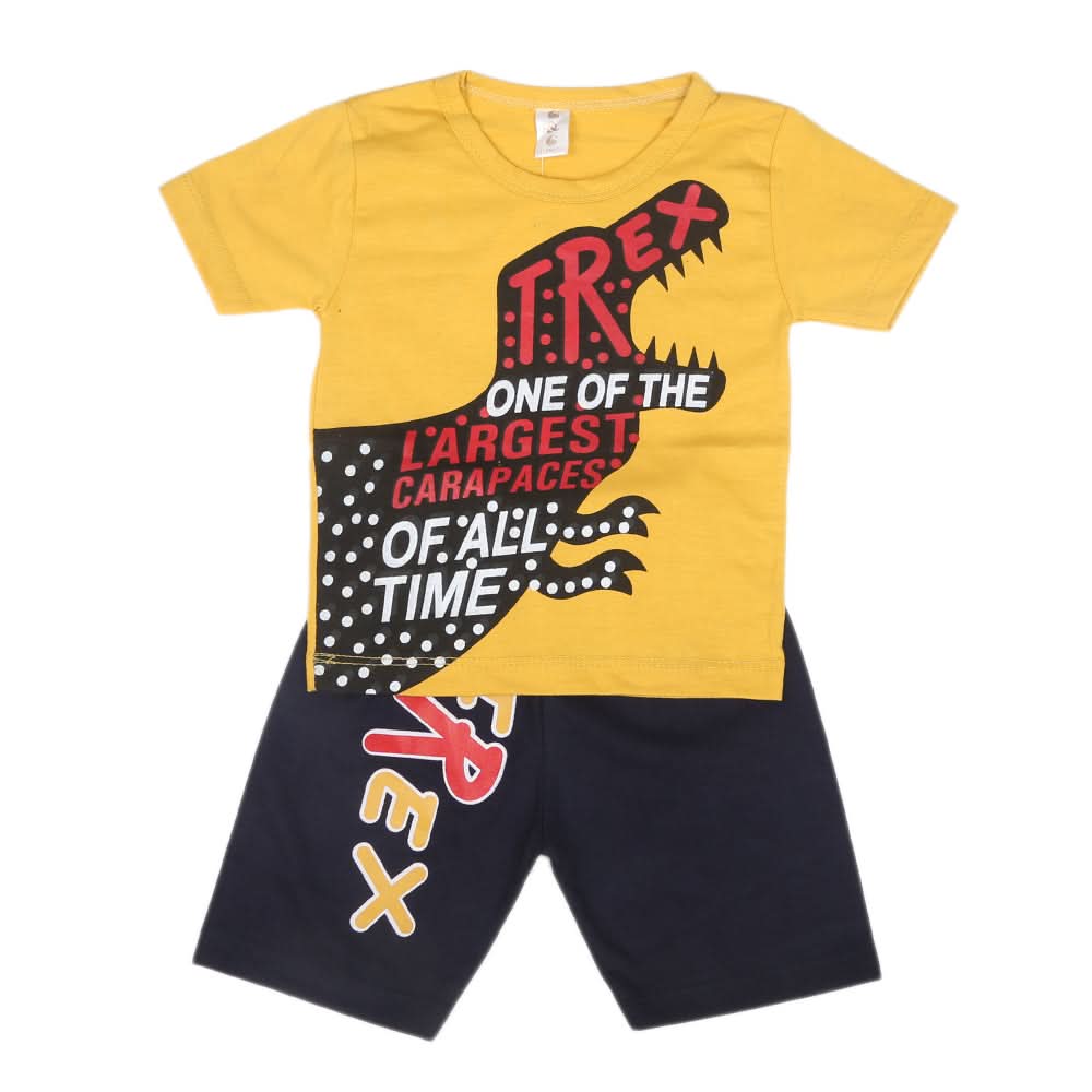 Boys Half Sleeves Short Suit  SML CVC-33-Mustard, Kids, Boys Sets And Suits, Chase Value, Chase Value