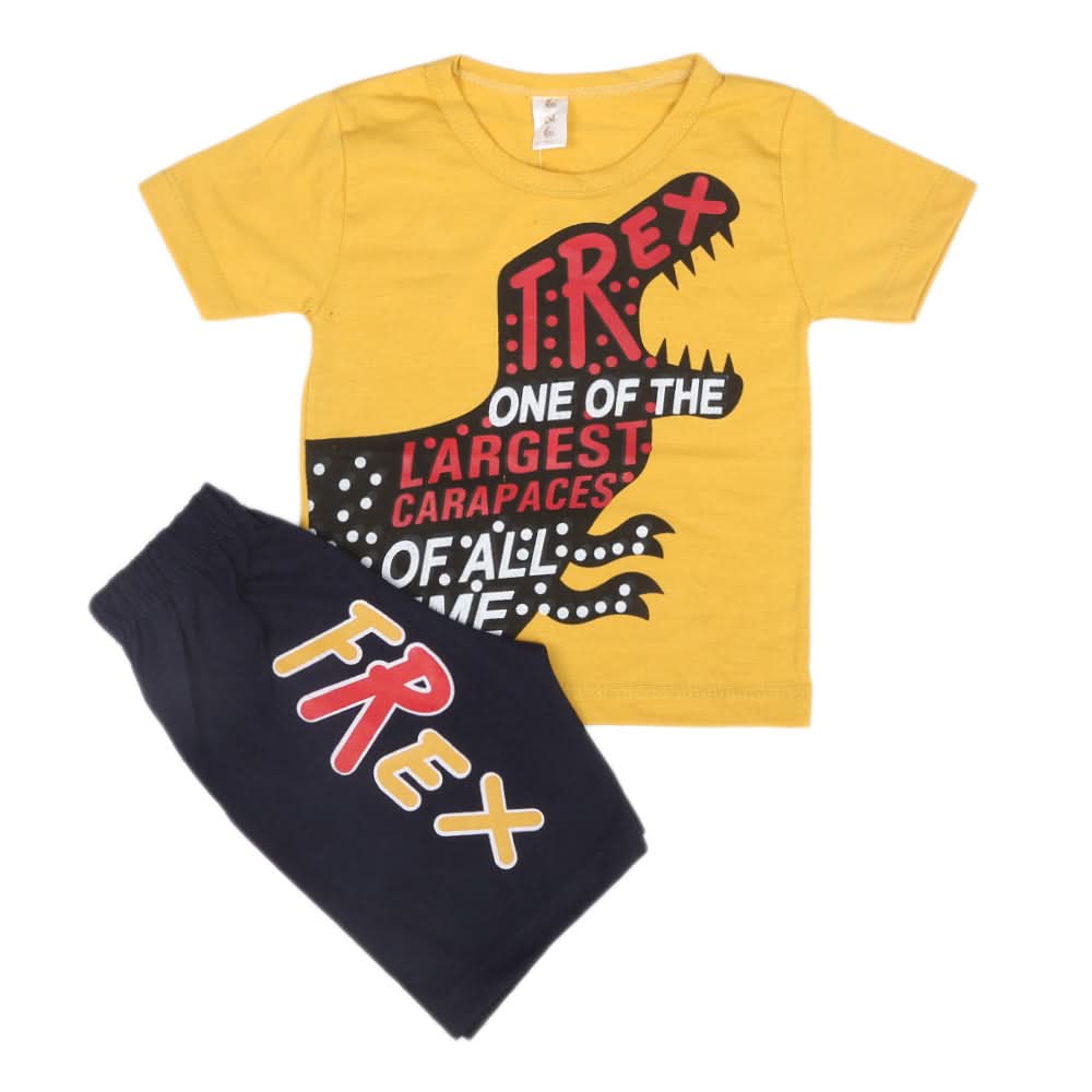 Boys Half Sleeves Short Suit  SML CVC-33-Mustard, Kids, Boys Sets And Suits, Chase Value, Chase Value