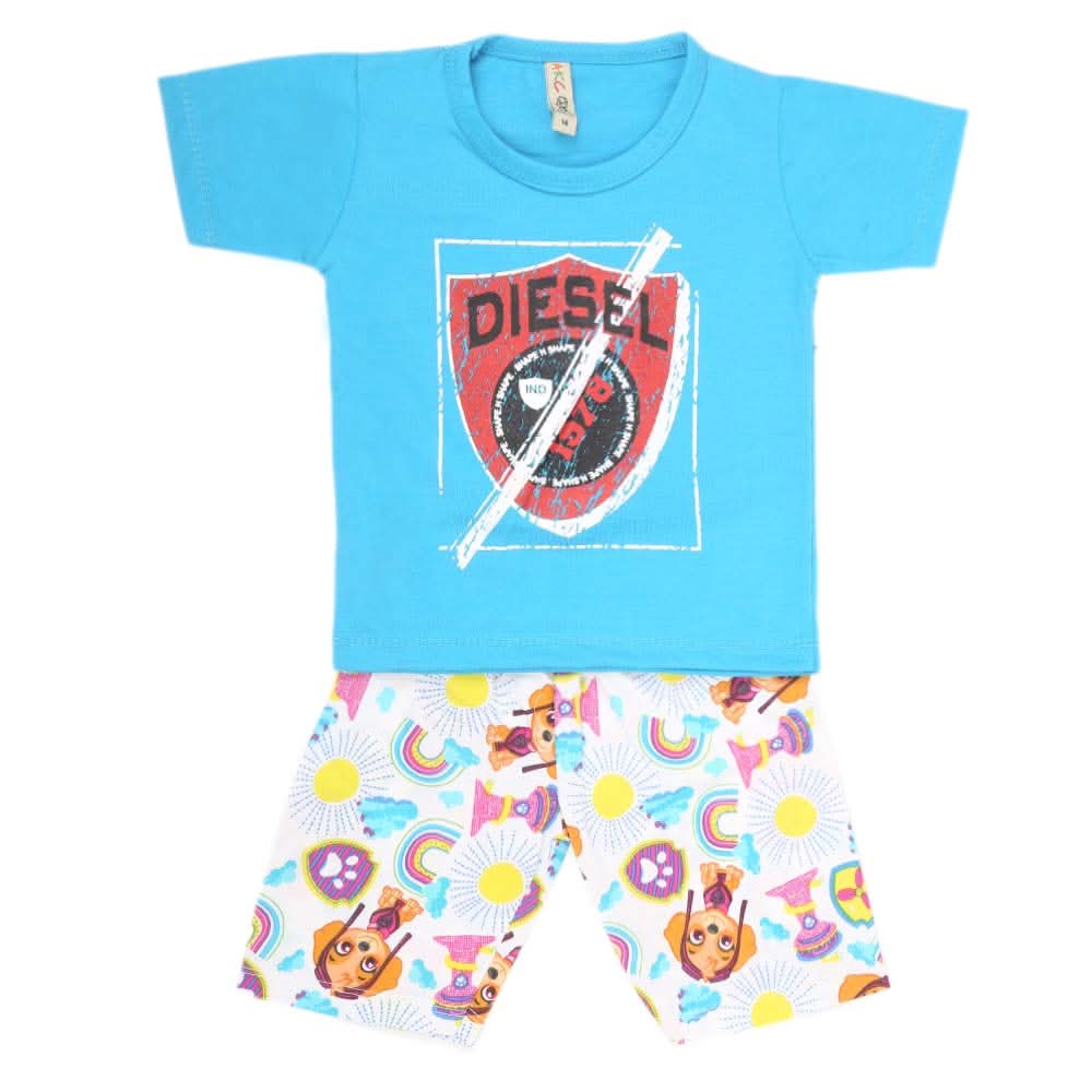 Boys Half Sleeves 2 Piece Suit - Blue, Kids, Boys Sets And Suits, Chase Value, Chase Value