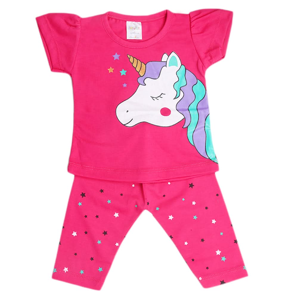 Newborn Girls Half Sleeves Suit - Dark Pink, Kids, Newborn Girls Sets And Suits, Chase Value, Chase Value