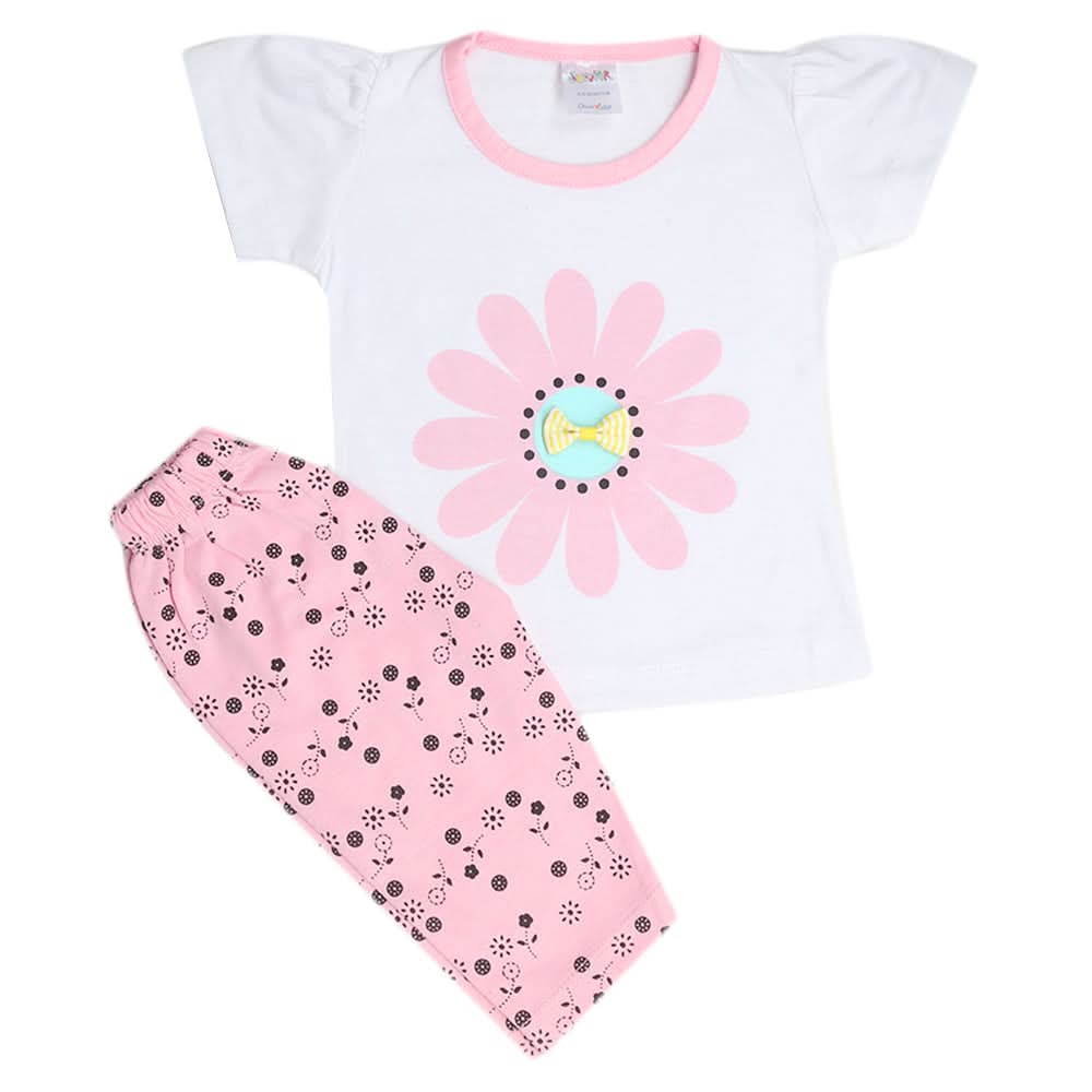 Newborn Girls Half Sleeves Suit - Pink, Kids, Newborn Girls Sets And Suits, Chase Value, Chase Value