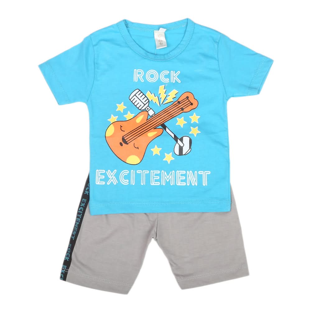 Boys Half Sleeves Short Suit  SML CVC-47-Blue, Kids, Boys Sets And Suits, Chase Value, Chase Value
