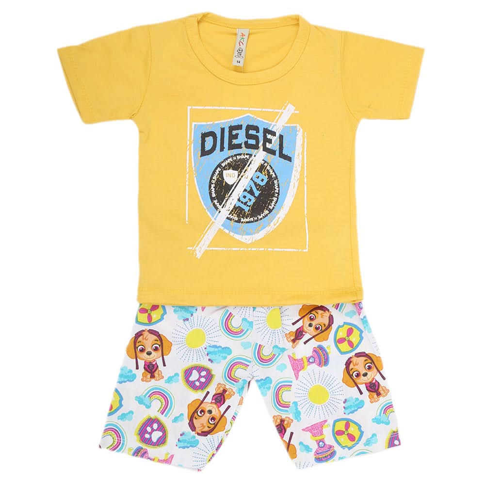 Boys Half Sleeves 2 Piece Suit - Yellow, Kids, Boys Sets And Suits, Chase Value, Chase Value