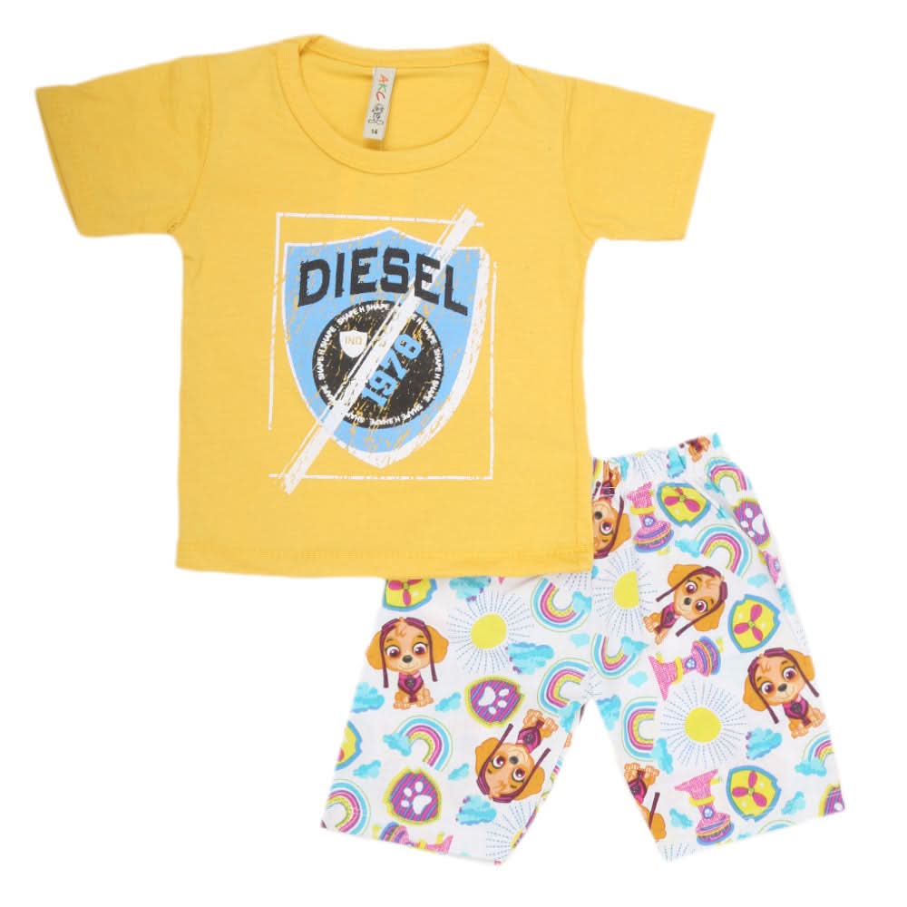 Boys Half Sleeves 2 Piece Suit - Yellow, Kids, Boys Sets And Suits, Chase Value, Chase Value