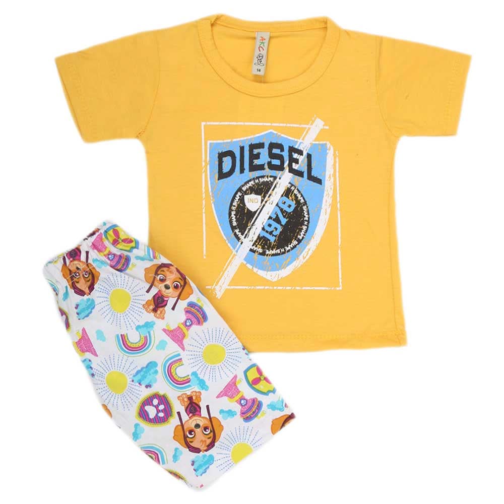 Boys Half Sleeves 2 Piece Suit - Yellow, Kids, Boys Sets And Suits, Chase Value, Chase Value
