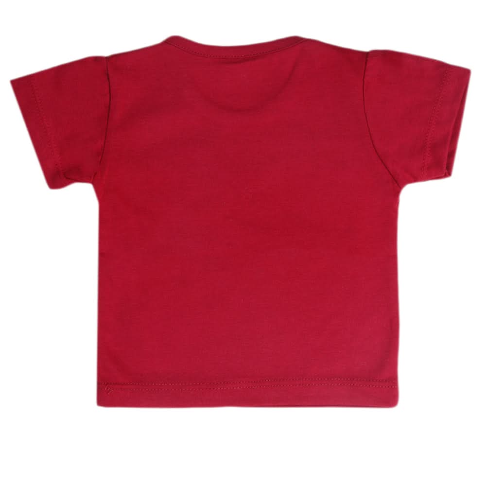 Newborn Boys Half Sleeves T-Shirt - Maroon, Kids, Newborn Boys Shirts And T-Shirts, Chase Value, Chase Value